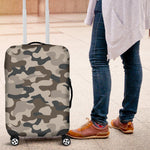Grey And Brown Camouflage Print Luggage Cover GearFrost