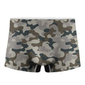 Grey And Brown Camouflage Print Men's Boxer Briefs