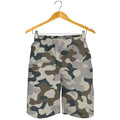 Grey And Brown Camouflage Print Men's Shorts