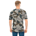 Grey And Brown Camouflage Print Men's T-Shirt