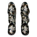 Grey And Brown Camouflage Print Muay Thai Shin Guards