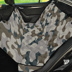 Grey And Brown Camouflage Print Pet Car Back Seat Cover