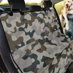 Grey And Brown Camouflage Print Pet Car Back Seat Cover
