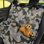 Grey And Brown Camouflage Print Pet Car Back Seat Cover