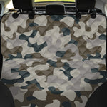 Grey And Brown Camouflage Print Pet Car Back Seat Cover