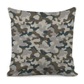 Grey And Brown Camouflage Print Pillow Cover