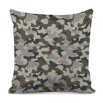Grey And Brown Camouflage Print Pillow Cover