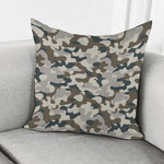Grey And Brown Camouflage Print Pillow Cover