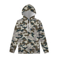 Grey And Brown Camouflage Print Pullover Hoodie