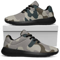 Grey And Brown Camouflage Print Walking Shoes