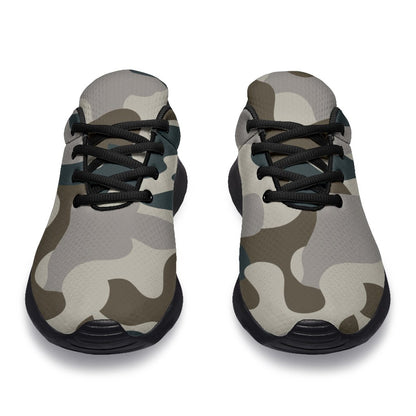 Grey And Brown Camouflage Print Sport Shoes GearFrost