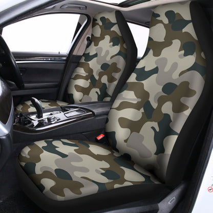 Grey And Brown Camouflage Print Universal Fit Car Seat Covers