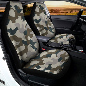 Grey And Brown Camouflage Print Universal Fit Car Seat Covers