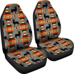 Grey And Orange Native Deer Universal Fit Car Seat Covers GearFrost