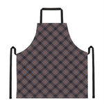 Grey And Orange Plaid Pattern Print Apron