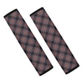 Grey And Orange Plaid Pattern Print Car Seat Belt Covers