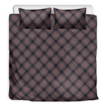 Grey And Orange Plaid Pattern Print Duvet Cover Bedding Set