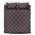 Grey And Orange Plaid Pattern Print Duvet Cover Bedding Set