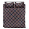 Grey And Orange Plaid Pattern Print Duvet Cover Bedding Set