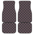 Grey And Orange Plaid Pattern Print Front and Back Car Floor Mats