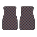 Grey And Orange Plaid Pattern Print Front Car Floor Mats