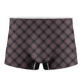 Grey And Orange Plaid Pattern Print Men's Boxer Briefs