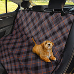 Grey And Orange Plaid Pattern Print Pet Car Back Seat Cover