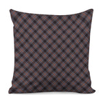 Grey And Orange Plaid Pattern Print Pillow Cover