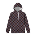 Grey And Orange Plaid Pattern Print Pullover Hoodie
