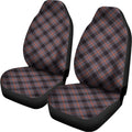 Grey And Orange Plaid Pattern Print Universal Fit Car Seat Covers