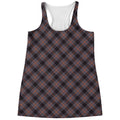 Grey And Orange Plaid Pattern Print Women's Racerback Tank Top
