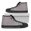 Grey And Pink Polka Dot Pattern Print Black High Top Shoes