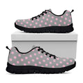 Grey And Pink Polka Dot Pattern Print Black Running Shoes