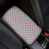 Grey And Pink Polka Dot Pattern Print Car Center Console Cover