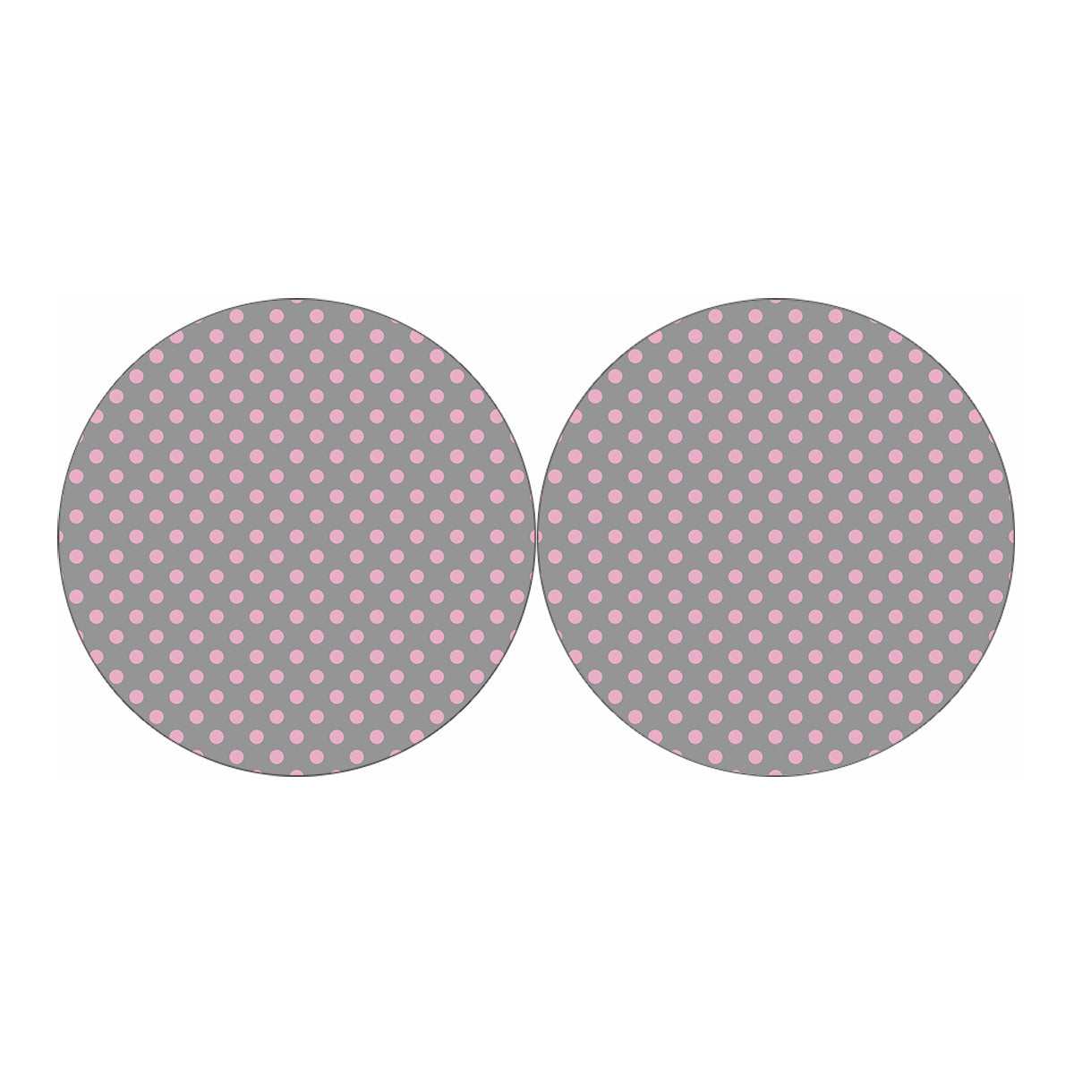 Grey And Pink Polka Dot Pattern Print Car Coasters