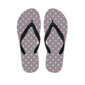 Grey And Pink Polka Dot Pattern Print Flip Flops