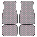 Grey And Pink Polka Dot Pattern Print Front and Back Car Floor Mats