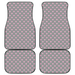 Grey And Pink Polka Dot Pattern Print Front and Back Car Floor Mats