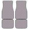 Grey And Pink Polka Dot Pattern Print Front and Back Car Floor Mats