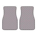 Grey And Pink Polka Dot Pattern Print Front Car Floor Mats