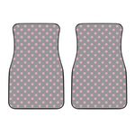 Grey And Pink Polka Dot Pattern Print Front Car Floor Mats