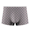 Grey And Pink Polka Dot Pattern Print Men's Boxer Briefs