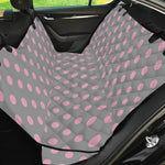 Grey And Pink Polka Dot Pattern Print Pet Car Back Seat Cover