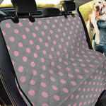 Grey And Pink Polka Dot Pattern Print Pet Car Back Seat Cover