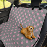 Grey And Pink Polka Dot Pattern Print Pet Car Back Seat Cover