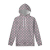 Grey And Pink Polka Dot Pattern Print Pullover Hoodie