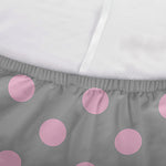 Grey And Pink Polka Dot Pattern Print Sofa Cover