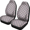 Grey And Pink Polka Dot Pattern Print Universal Fit Car Seat Covers