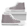 Grey And Pink Polka Dot Pattern Print White High Top Shoes