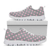 Grey And Pink Polka Dot Pattern Print White Sneakers